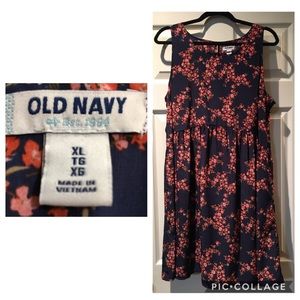 Old Navy midi dress XL dark blue/floral
